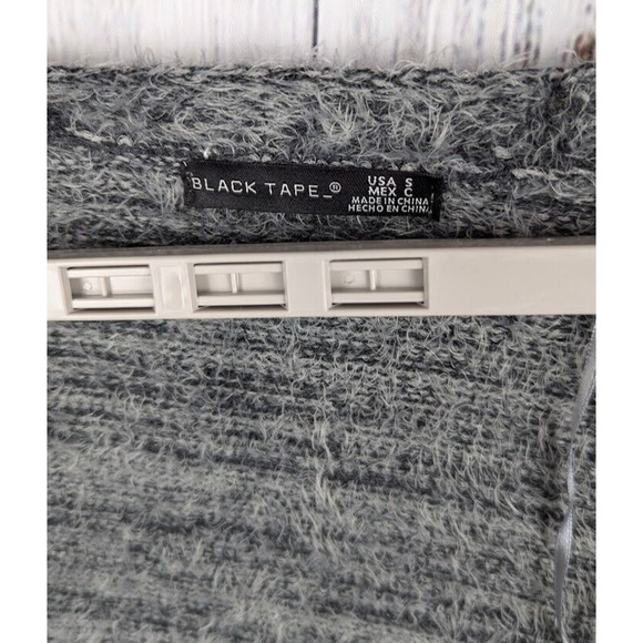 Black Tape Cotton Eyelash Duster Cardigan Sweater Grey Mix Women's Size S - Picture 4 of 5